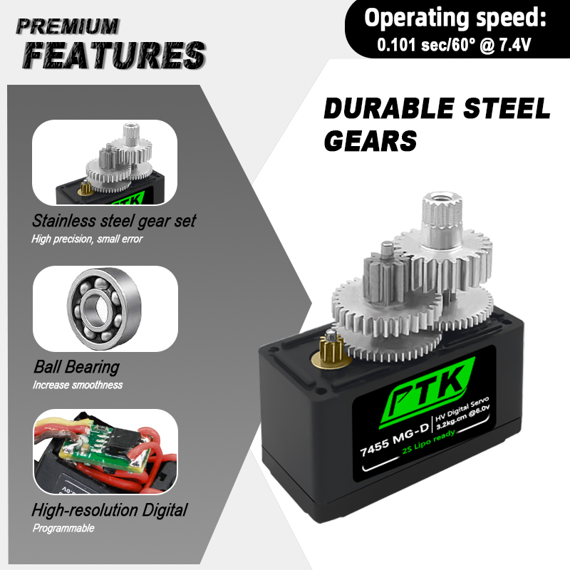 PTK 7455MG-D servo 12g Digital - Rc Helicopter Servo recensie en prijs